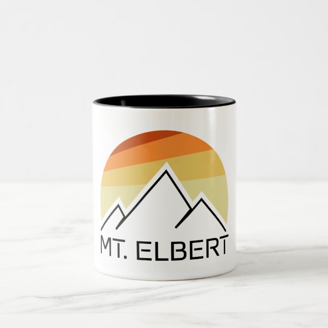 Mt. Elbert Colorado Retro Two-Tone Coffee Mug (Center)