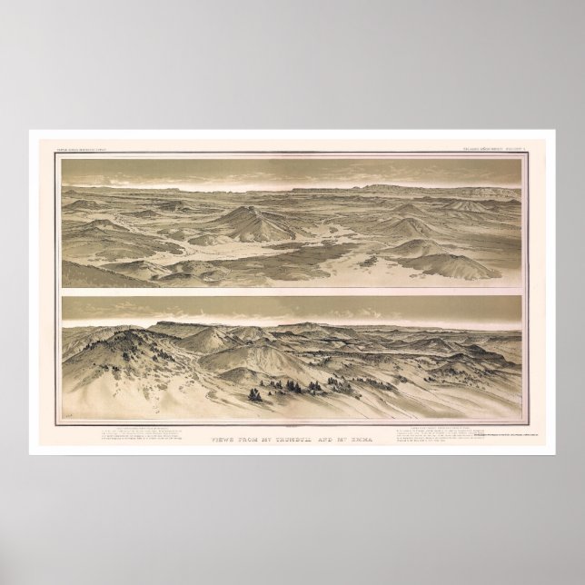 Mt. Emma and Mt. Trumbull Grand Canyon View 1882 Poster (Front)