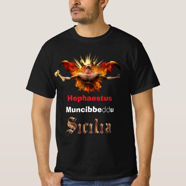 Mt. Etna Volcano of Sicily " Muncibbeḍḍu',  T-Shirt (Front)