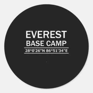 Mt Everest Base Camp Coordinates Classic Round Sticker