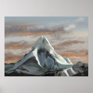 Mt everest digital art poster