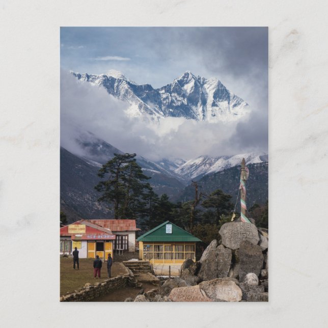 Mt Everest Peak from Tengboche Himalayan Village Postcard (Front)
