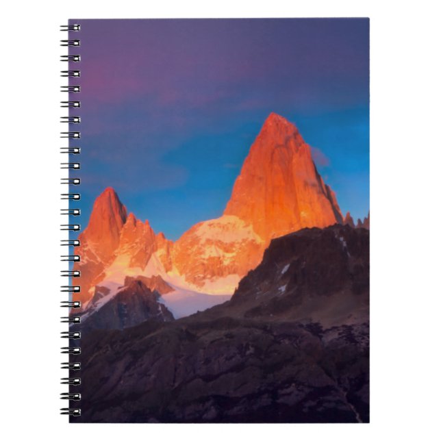 Mt Fitz Roy At Sunrise Spiral Notebook (Front)