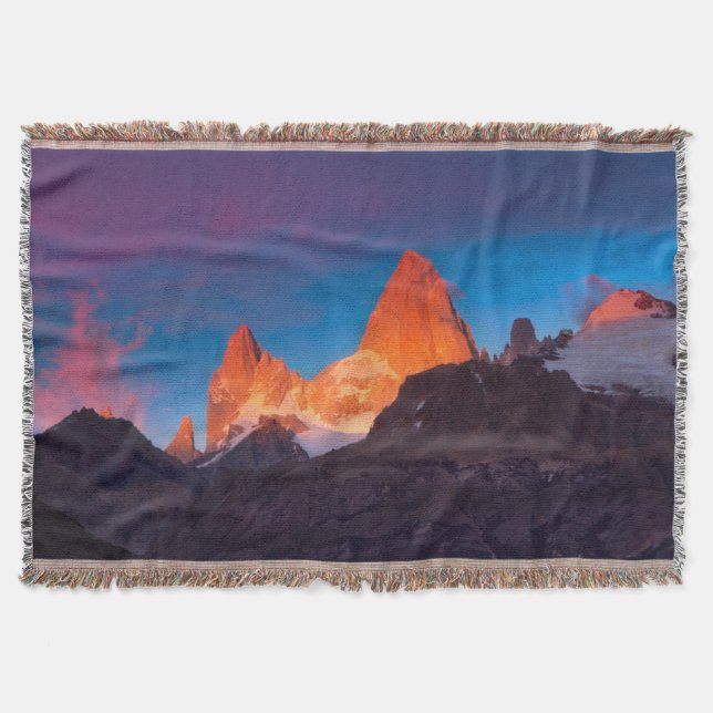 Mt Fitz Roy At Sunrise Throw Blanket (Front)