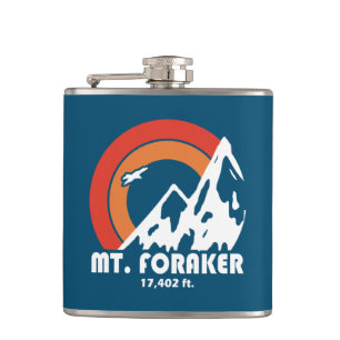 Mt. Foraker Alaska Sun Eagle Hip Flask