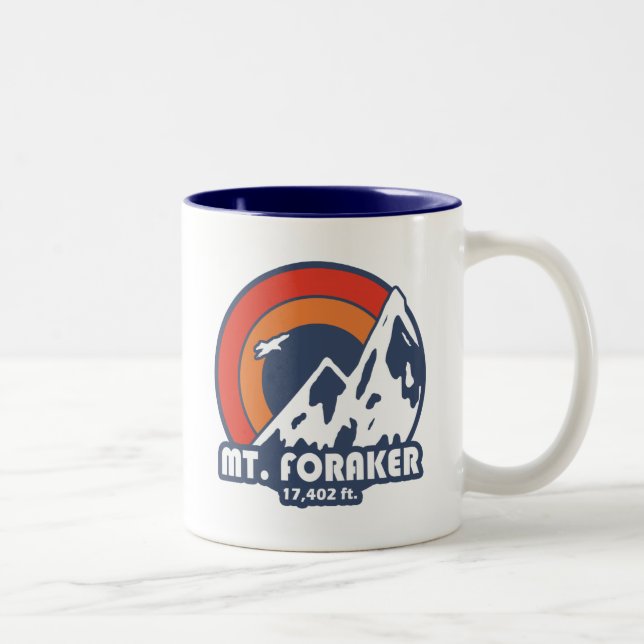 Mt. Foraker Alaska Sun Eagle Two-Tone Coffee Mug (Right)