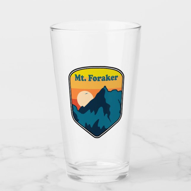 Mt. Foraker Alaska Sunrise Glass (Front)