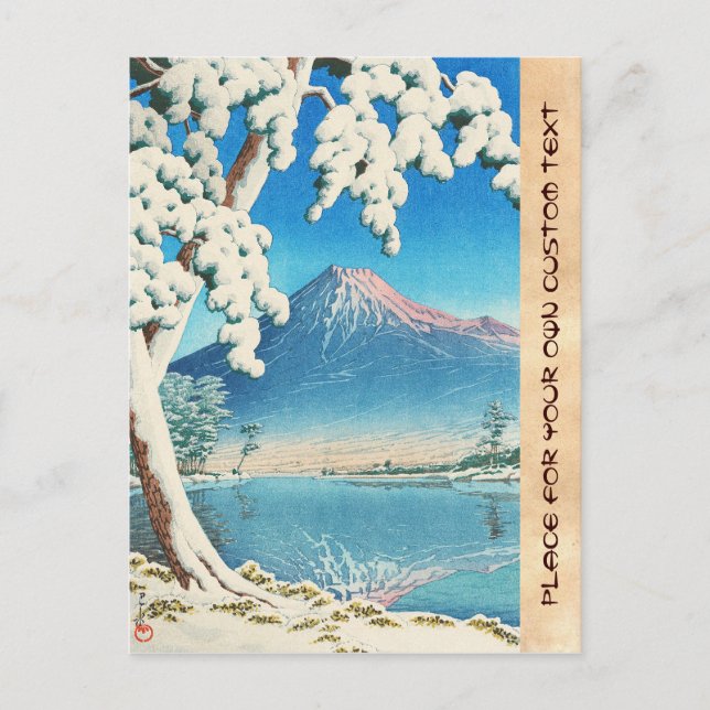 Mt. Fuji After Snow Hasui Kawase shin hanga scene Postcard (Front)