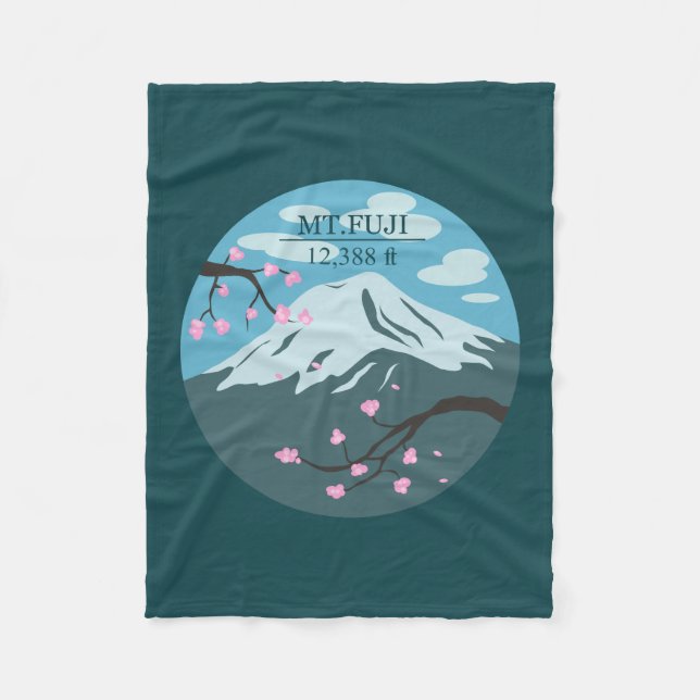 Mt. Fuji Altitude Fleece Blanket (Front)