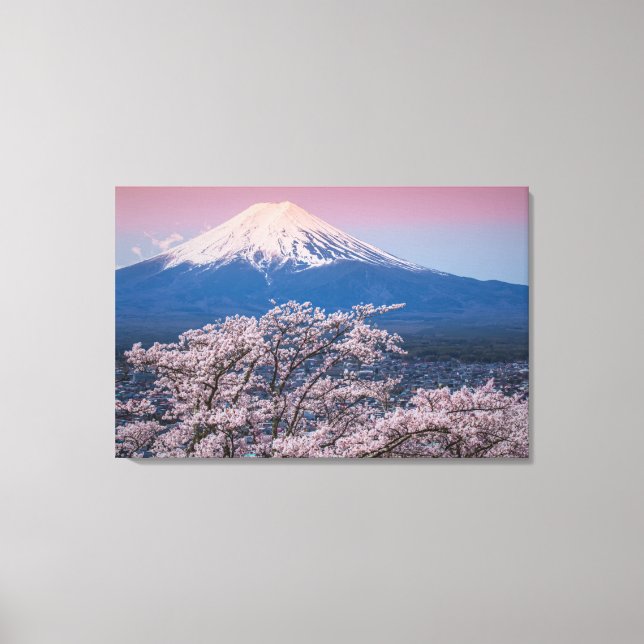 Mt Fuji and Cherry Blossoms Canvas Print (Front)