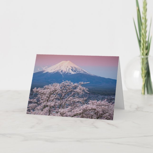 Mt Fuji and Cherry Blossoms Card (Front)
