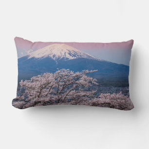 Mt Fuji and Cherry Blossoms Lumbar Cushion