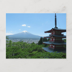 Mt Fuji Arakurayama Sengen Park Japan Postcard