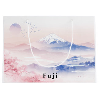 Mt. Fuji & Cherry Blossoms Elegant Large Gift Bag