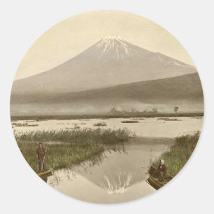 Mt Fuji from Kashiwabara Vintage Photograph Classic Round Sticker