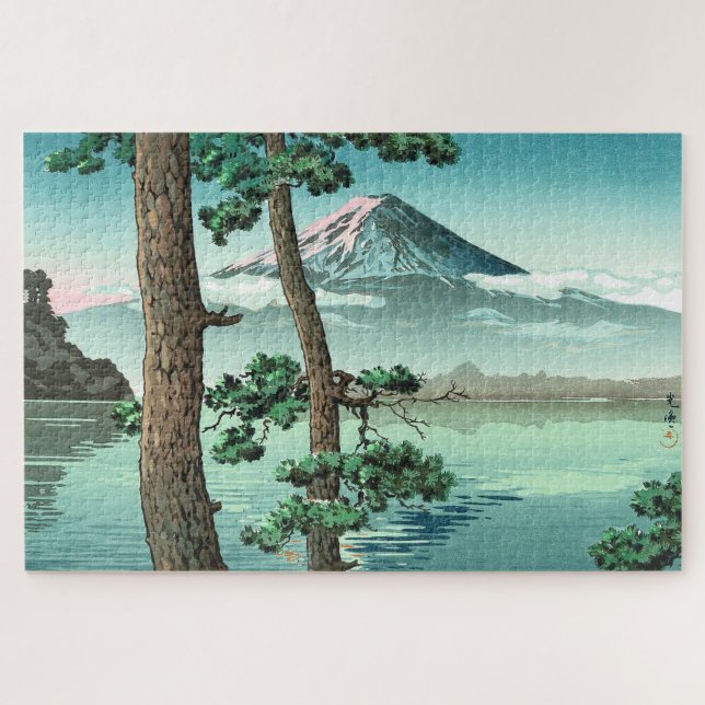 Mt Fuji from Lake Kawaguchi by Tsuchiya Koitsu Jigsaw Puzzle (Horizontal)