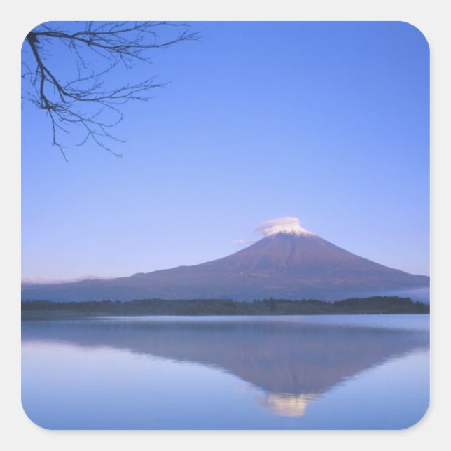 Mt. Fuji from Motosu Lake, Yamanashi, Japan Square Sticker (Front)