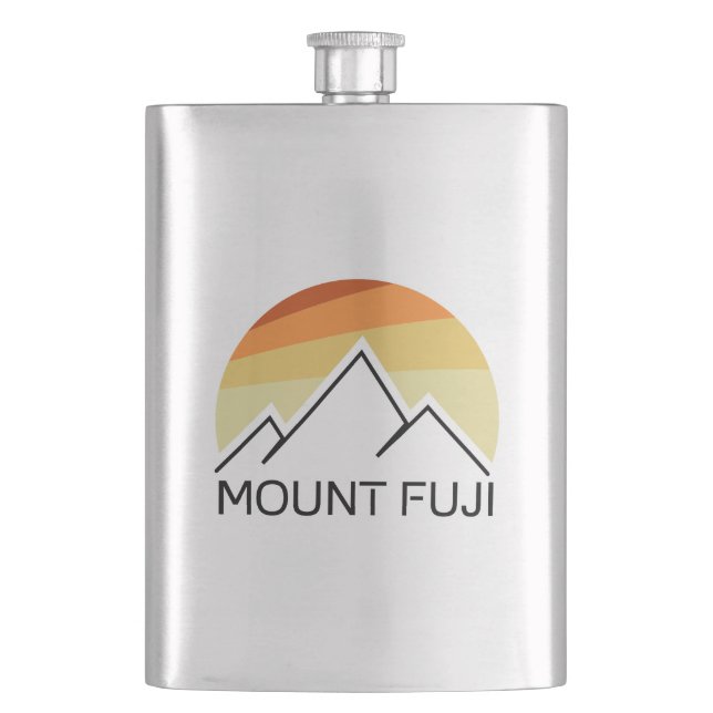Mt. Fuji Japan Retro Hip Flask (Front)