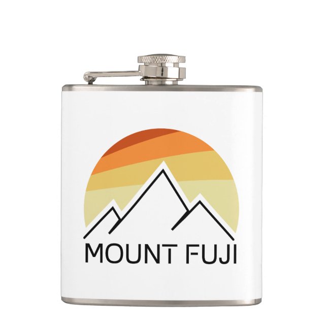 Mt. Fuji Japan Retro Hip Flask (Front)