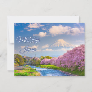 Mt. Fuji Japan River, Cherry Blossom Spring Postcard