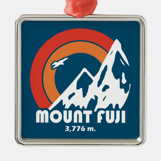 Mt. Fuji Japan Sun Eagle Metal Tree Decoration (Front)