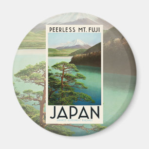 Mt Fuji Japan Travel Poster Vintage Art Magnet
