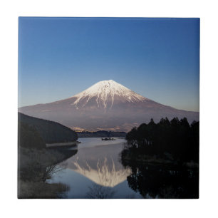 Mt Fuji Lake Reflection Tile