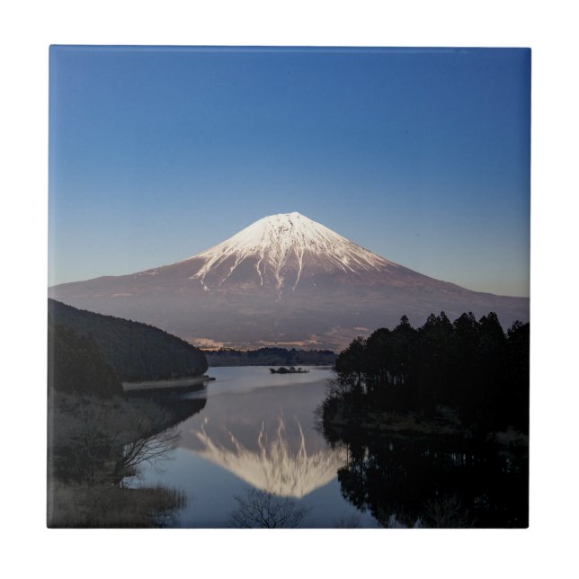 Mt Fuji Lake Reflection Tile (Front)