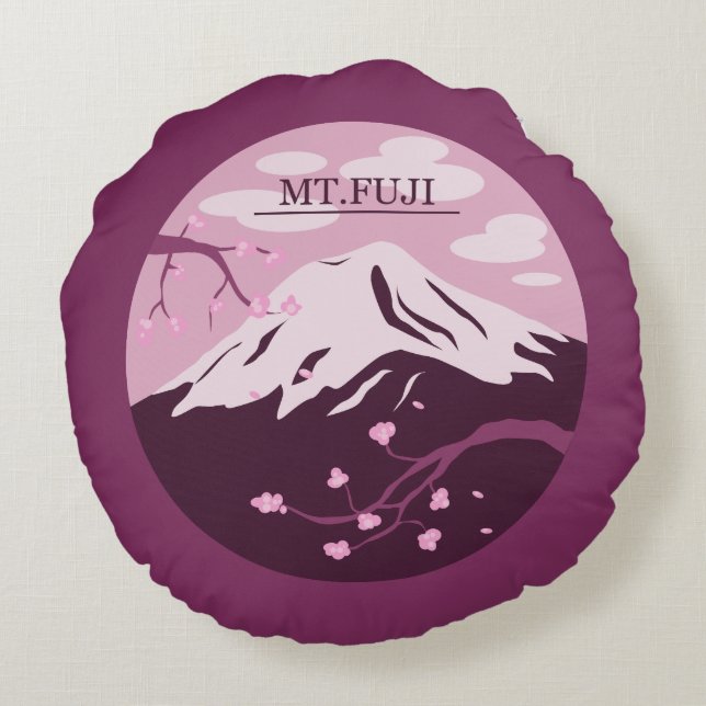 Mt. Fuji (Pink) Round Cushion (Back)