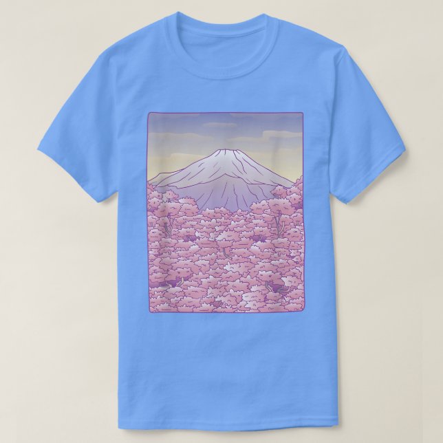 Mt Fuji Sakura Tree Japanese Cherry Blossom Mount  T-Shirt (Design Front)