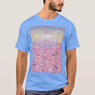 Mt Fuji Sakura Tree Japanese Cherry Blossom Mount  T-Shirt