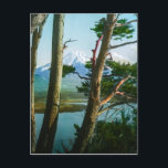 Mt. Fuji Through the Morning Woods Vintage Japan Postcard<br><div class="desc">From an authentic magic lantern slide in our private archive featuring exotic images from the Orient.  Colours have been digitally restored and enhanced for your enjoyment,  bringing the image back to its original glory.</div>