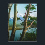 Mt. Fuji Through the Morning Woods Vintage Japan Postcard<br><div class="desc">From an authentic magic lantern slide in our private archive featuring exotic images from the Orient.  Colours have been digitally restored and enhanced for your enjoyment,  bringing the image back to its original glory.</div>