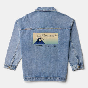Mt. Fuji with Clouds Landscape Denim Jacket