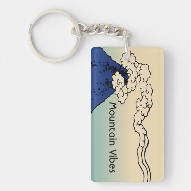 Mt. Fuji with Clouds Landscape Key Ring (Front)