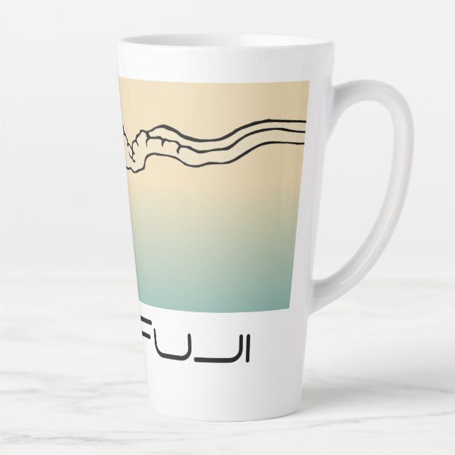 Mt. Fuji with Clouds Landscape  Latte Mug (Right)