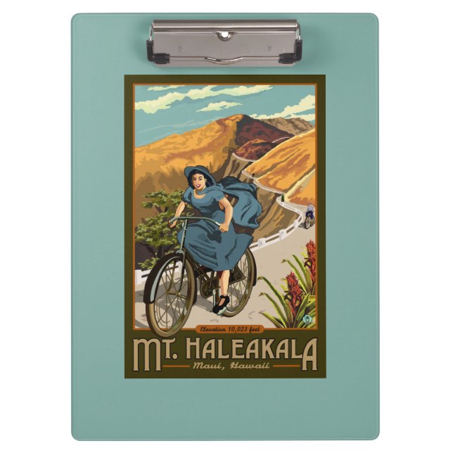 Mt. Haleakala Bicycle Rides Hawaii Clipboard (Front)