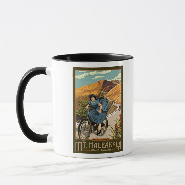 Mt. Haleakala Bicycle Rides Hawaii Mug (Left)