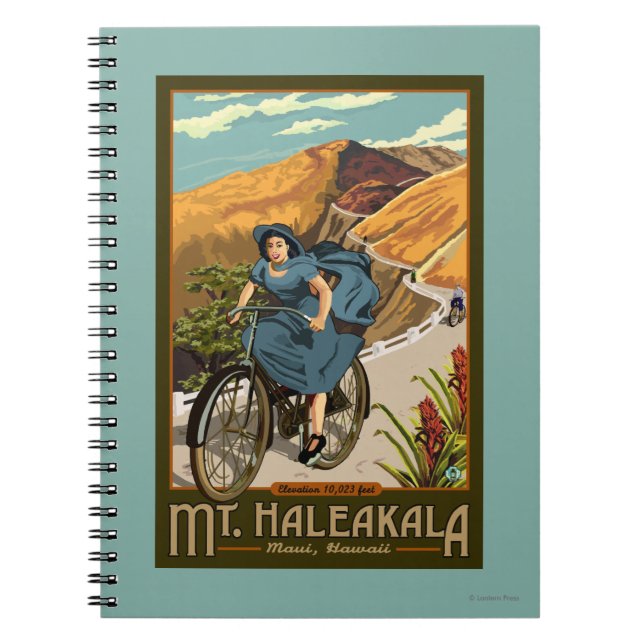 Mt. Haleakala Bicycle Rides Hawaii Spiral Notebook (Front)