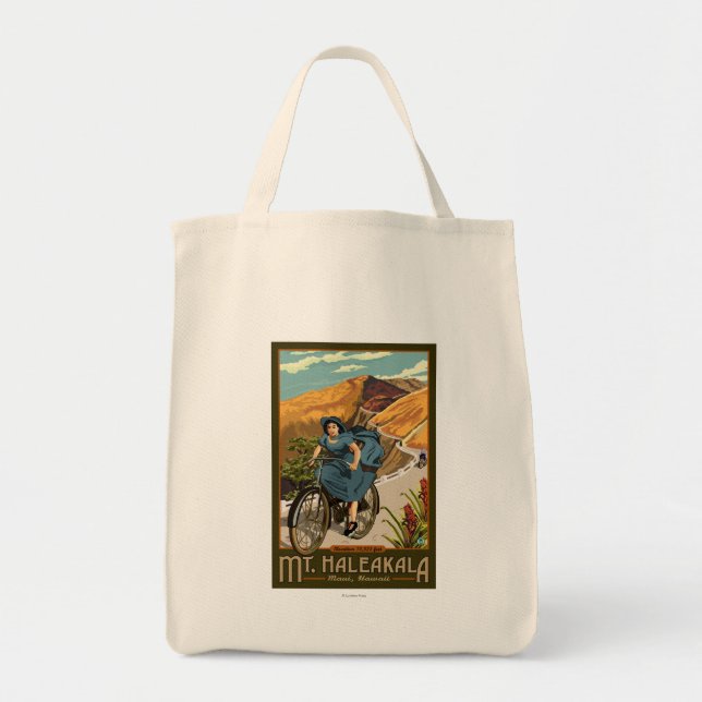 Mt. Haleakala Bicycle Rides Hawaii Tote Bag (Front)