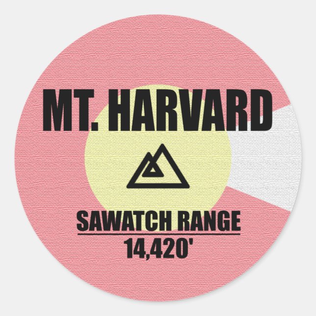 Mt. Harvard Classic Round Sticker (Front)