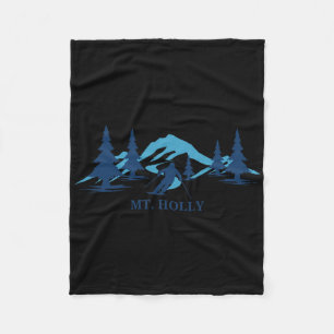 Mt. Holly Michigan Ski Resort Skiing Skier Fleece Blanket