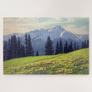 Mt. Holy Cross, Hiroshi Yoshida, Woodcut Jigsaw Puzzle