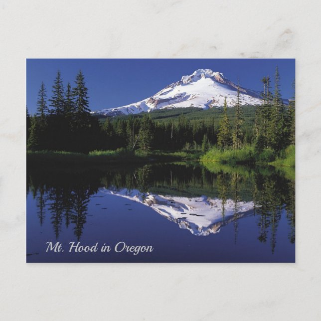 Mt. Hood and Its Reflection on Lake in Oregon Postcard (Front)
