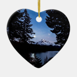 Mt Hood at Lost Lake Heart Ornament