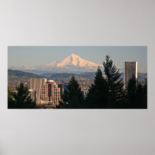 Mt. Hood from the Vista Bridge in the Winter Poster