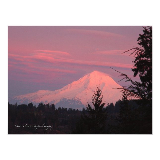 Mt.. Hood January Sunset Photo Print (Front)