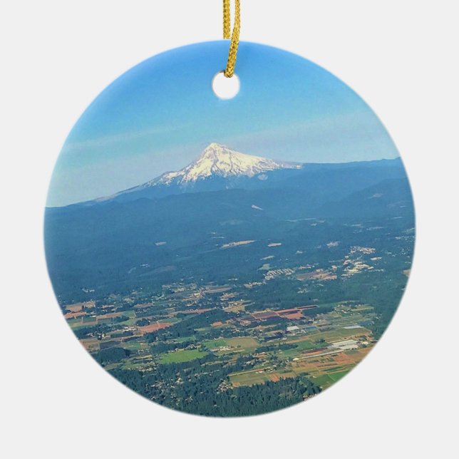 Mt. Hood, Oregon Ceramic Tree Decoration (Front)