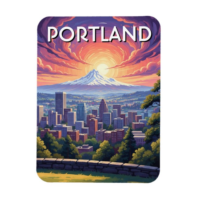 Mt Hood Portland Oregon Magnet (Vertical)