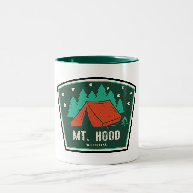 Mt. Hood Wilderness Oregon Camping Two-Tone Coffee Mug (Center)